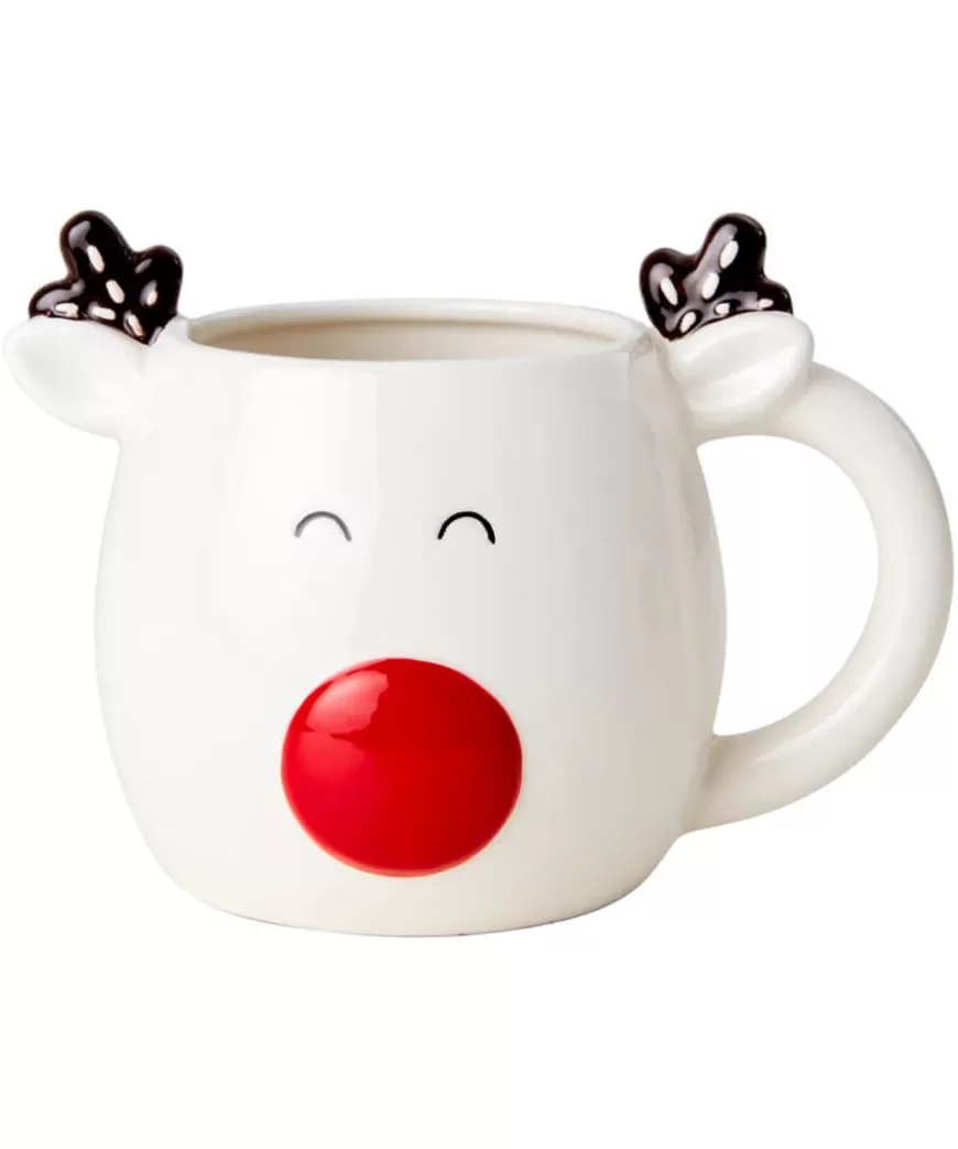 Christmas Decorations<Joe Browns Festive White Reindeer Mug