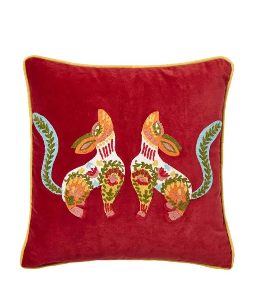 Cosy This Christmas<Joe Browns Folk Fox Crewel Work Cushion